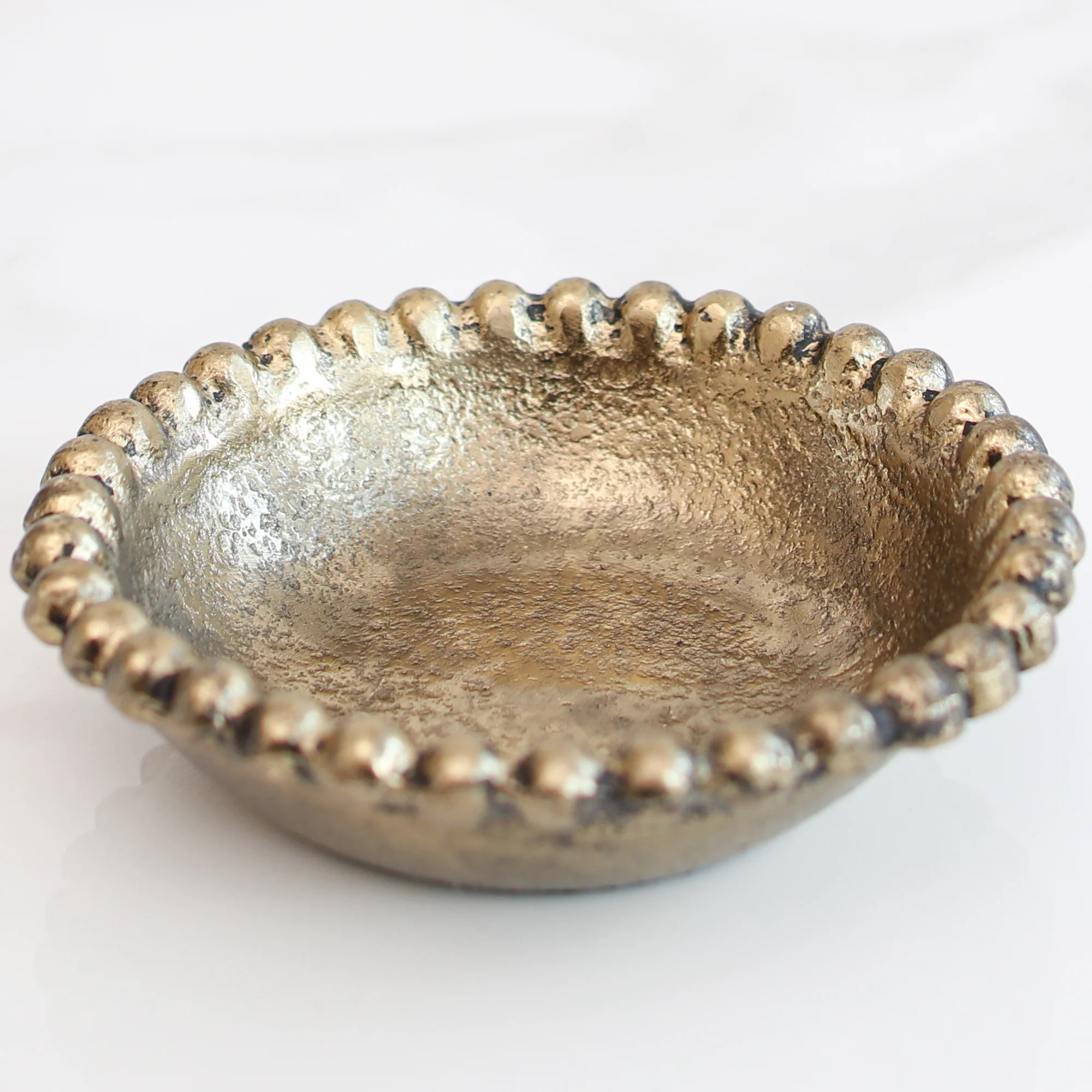 4.5" Gold Beaded Bowl | Interior Delights