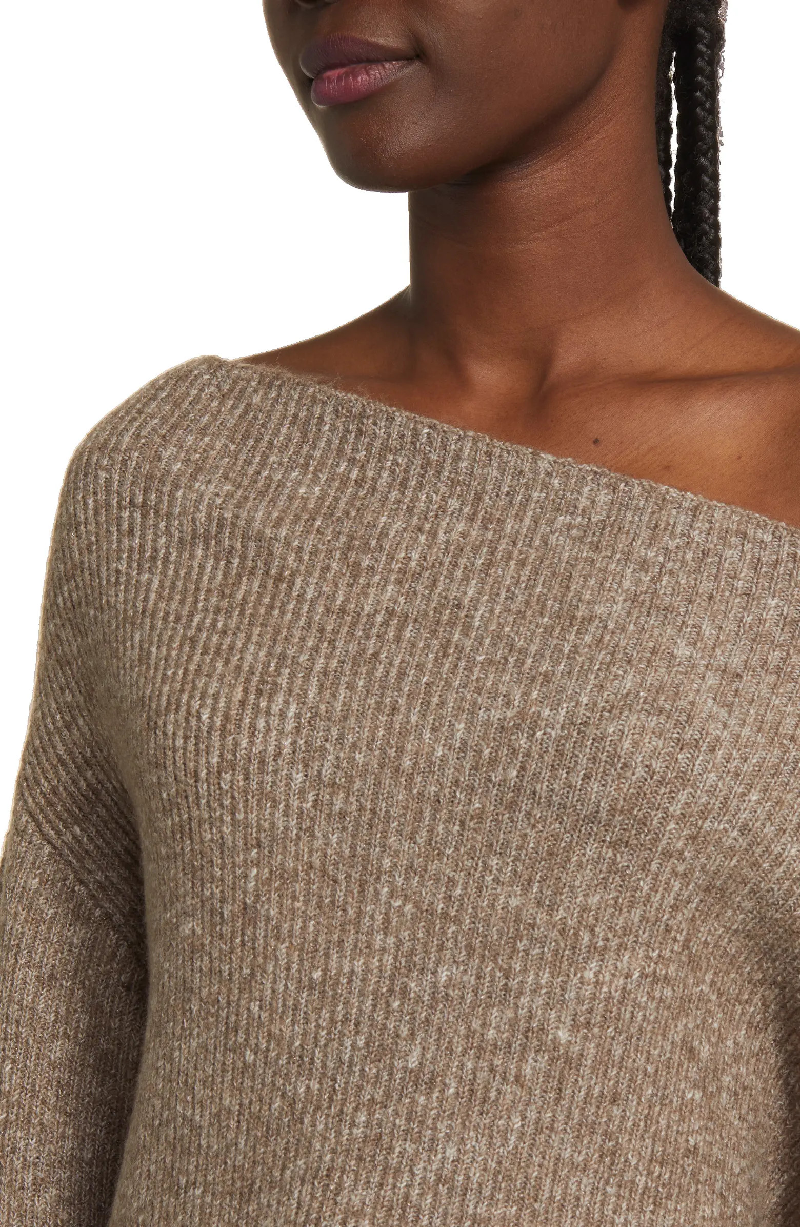 One-Shoulder Rib Sweater | Nordstrom