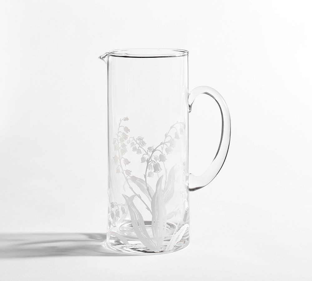 Monique Lhuillier Lily of the Valley Pitcher, Single - Clear | Pottery Barn (US)
