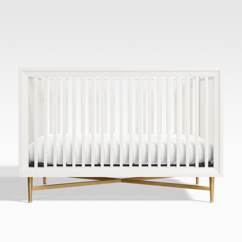 Campaign White Wood Convertible Baby Crib + Reviews | Crate & Kids | Crate & Barrel