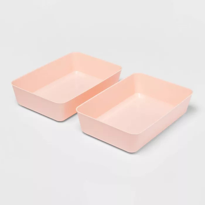 2pk Large Storage Trays Feather Peach - Room Essentials™ | Target