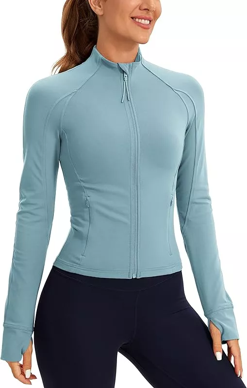 CRZ YOGA Winter Butterluxe Womens Cropped Slim Fit Workout Jackets