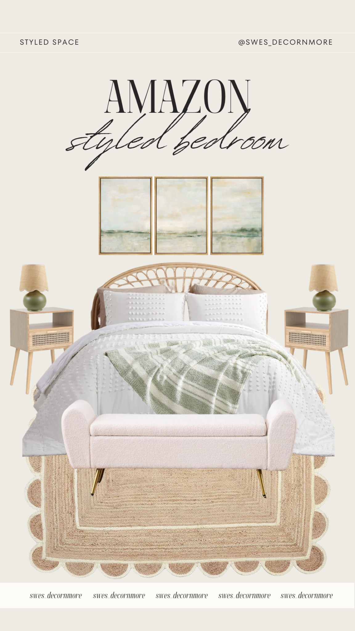 Loving the neutral tones with these green tones in this styled bedroom look from Amazon! 

#LTKStyleTip #LTKHome #LTKSeasonal