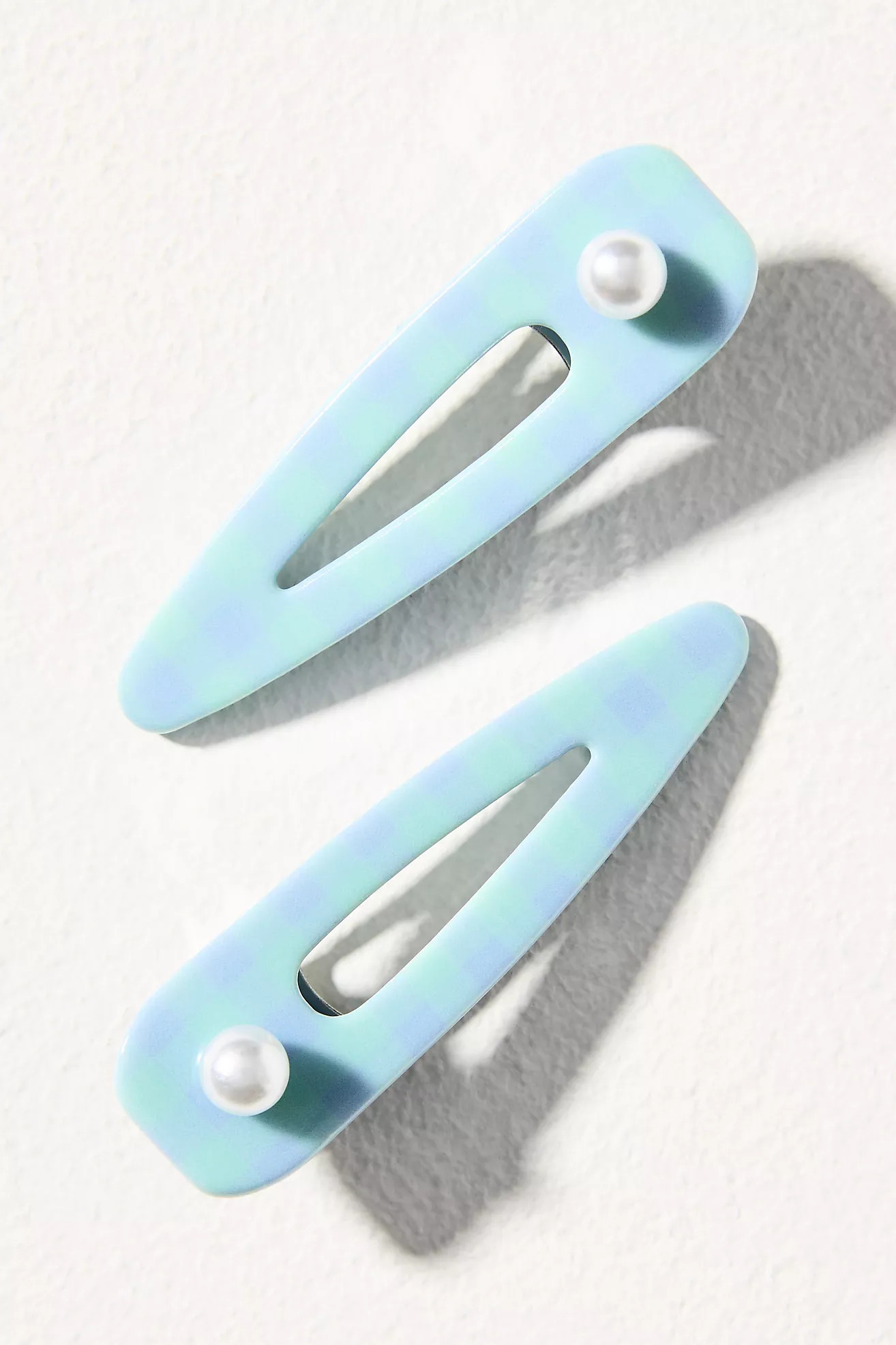 Gingham Hair Styling Clips, Set of 2 | Anthropologie (US)