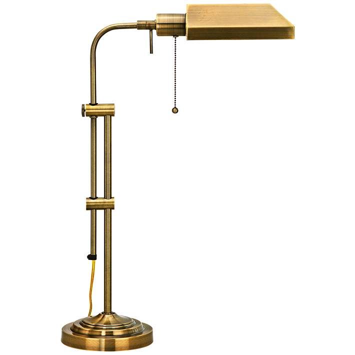 Antique Brass Adjustable Pole Pharmacy Metal Desk Lamp | Lamps Plus