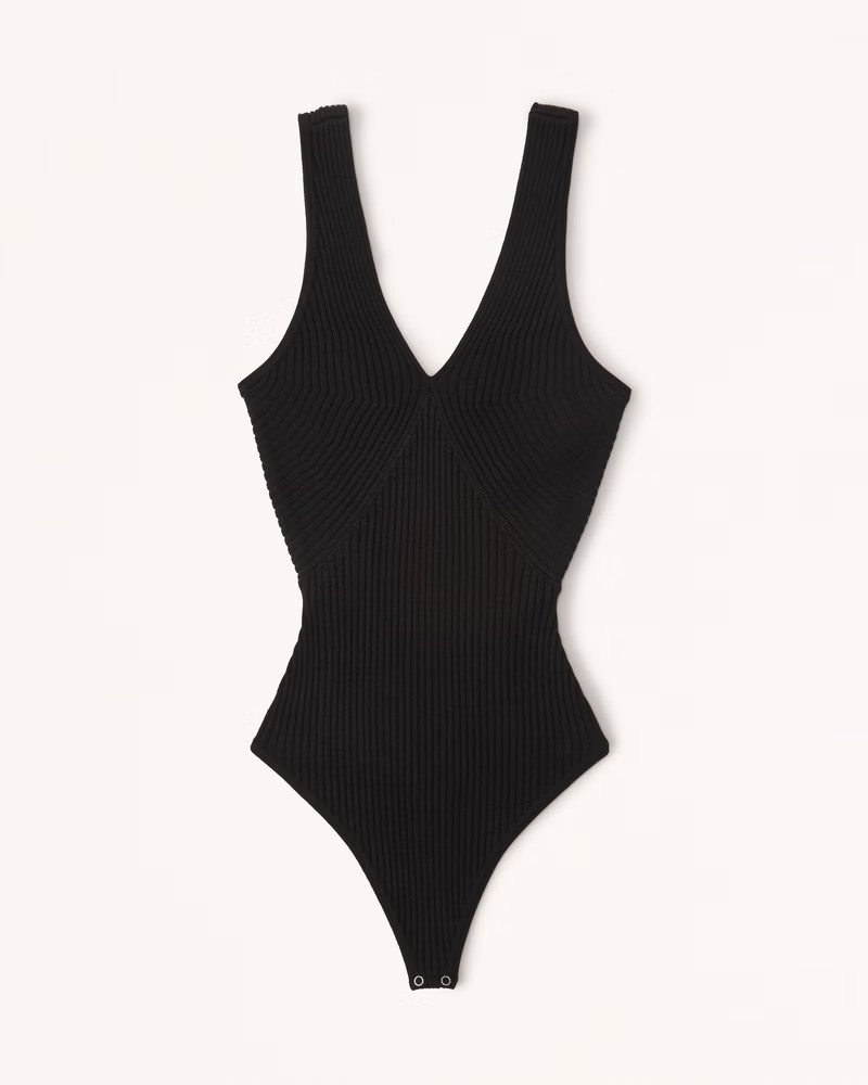 Women's Elevated Knit V-Neck Bodysuit | Women's Tops | Abercrombie.com | Abercrombie & Fitch (US)