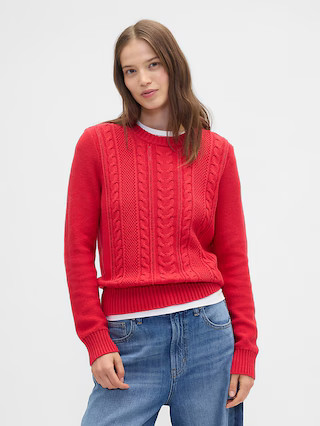 Cable-Knit Crewneck Sweater | Gap Factory