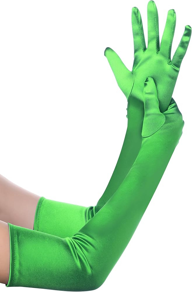 BABEYOND Long Opera Party 1920s Satin Tea Party Gloves Costume Stretchy Adult Size Elbow Length | Amazon (US)