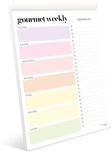 Weekly Meal Planner Notepad A5 Size (8.3"x5.8") Gourmet Weekly Planner, Grocery List Notepad, Per... | Amazon (US)