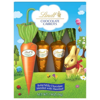 Lindt Easter Solid Milk & Chocolate Candy Hazelnut Carrots - 1.9oz/4ct | Target