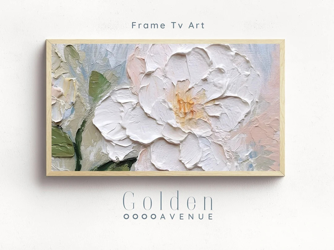 Frame TV Art Abstract Flower Painting, Floral Painting Digital Download, Textured 3D Wildflower A... | Etsy (US)