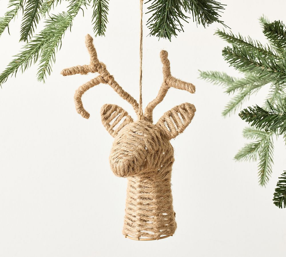 Twine Deer Head Ornament | Pottery Barn (US)