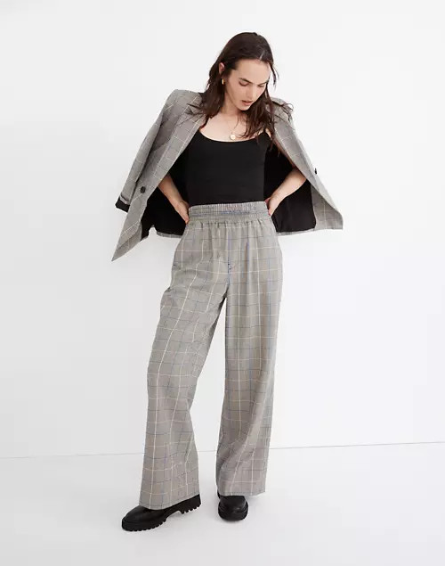Carley Wide-Leg Pants in Plaid | Madewell