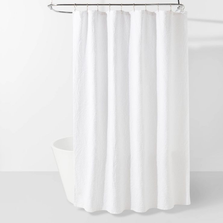 Matelasse Medallion Shower Curtain White - Threshold&#8482; | Target