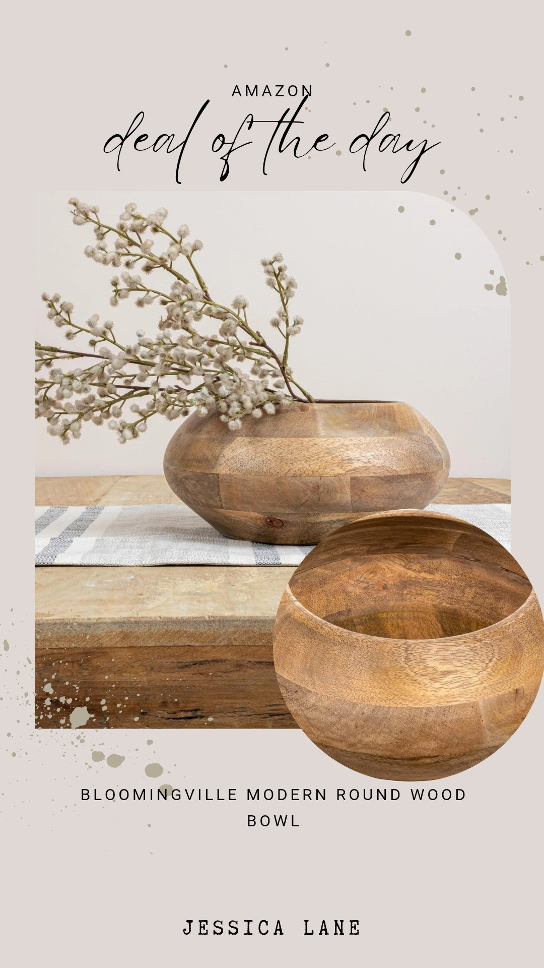This decorative wood bowl features unique grain patterns that bring natural warmth to your kitchen or entryway. Its artisan feel makes it a versatile staple for modern farmhouse styling.#neutralhome #wooddecor #homedetails #amazonhome

#LTKSaleAlert #LTKHome #LTKSeasonal