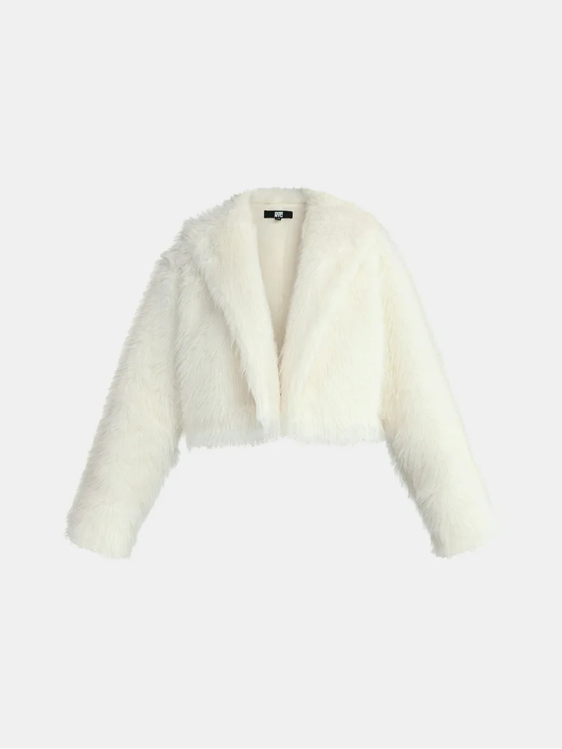Madden NYC Women's Faux Fur Cropped Jacket, Sizes XXS-XXL | Walmart (US)