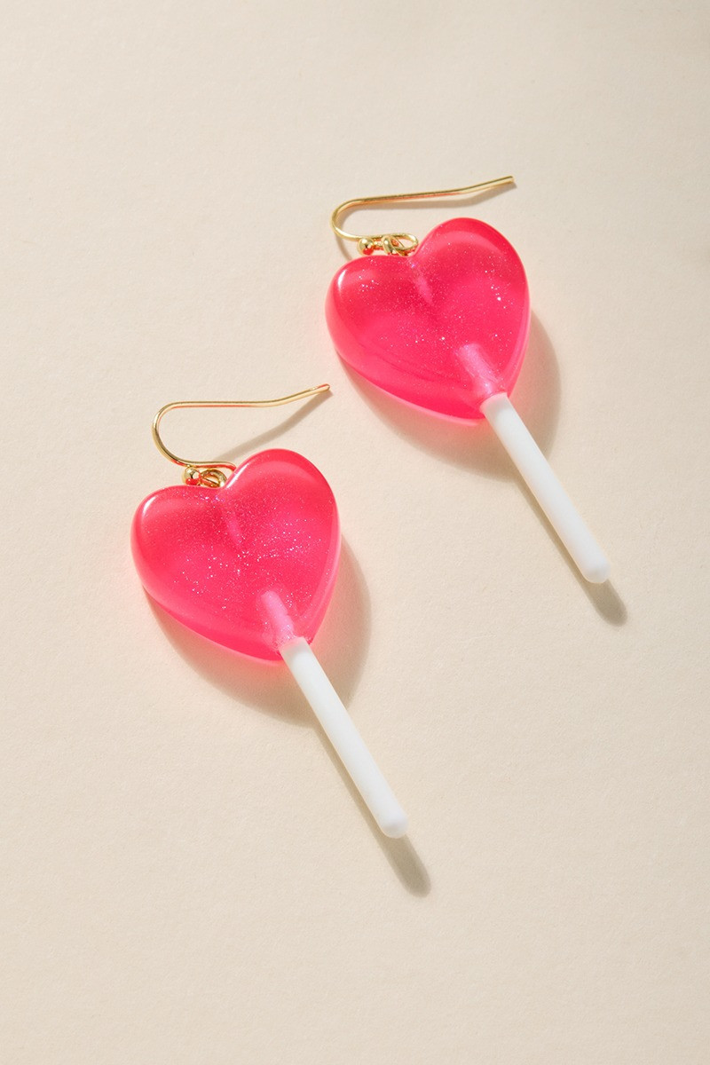 Meagan Heart Lollipop Drop Earrings | Francesca's