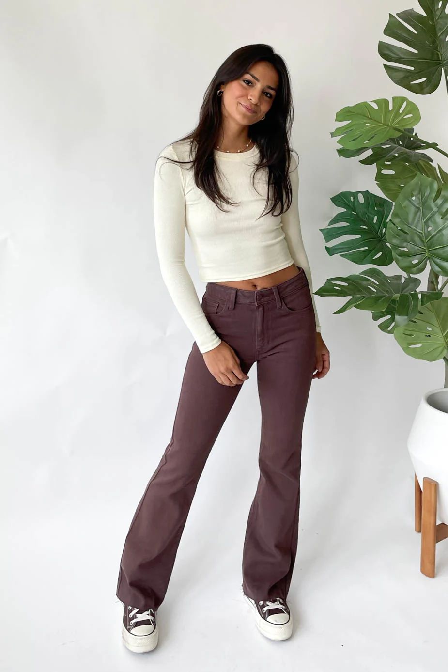 Steal The Moment Jeans in Brown | Grey Bandit