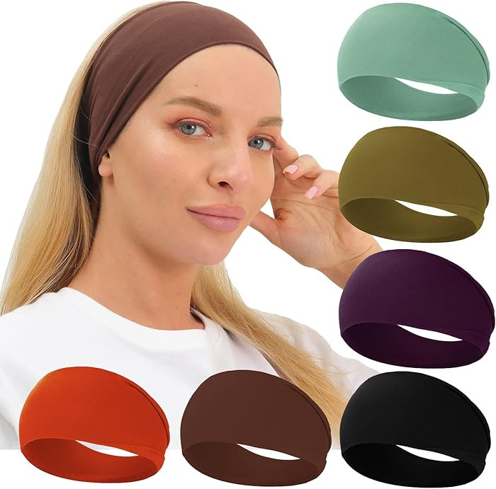 RITOPER Workout Wide Headbands for Women Non Slip, Super Soft Yoga Running Exercise Head Bands, E... | Amazon (US)