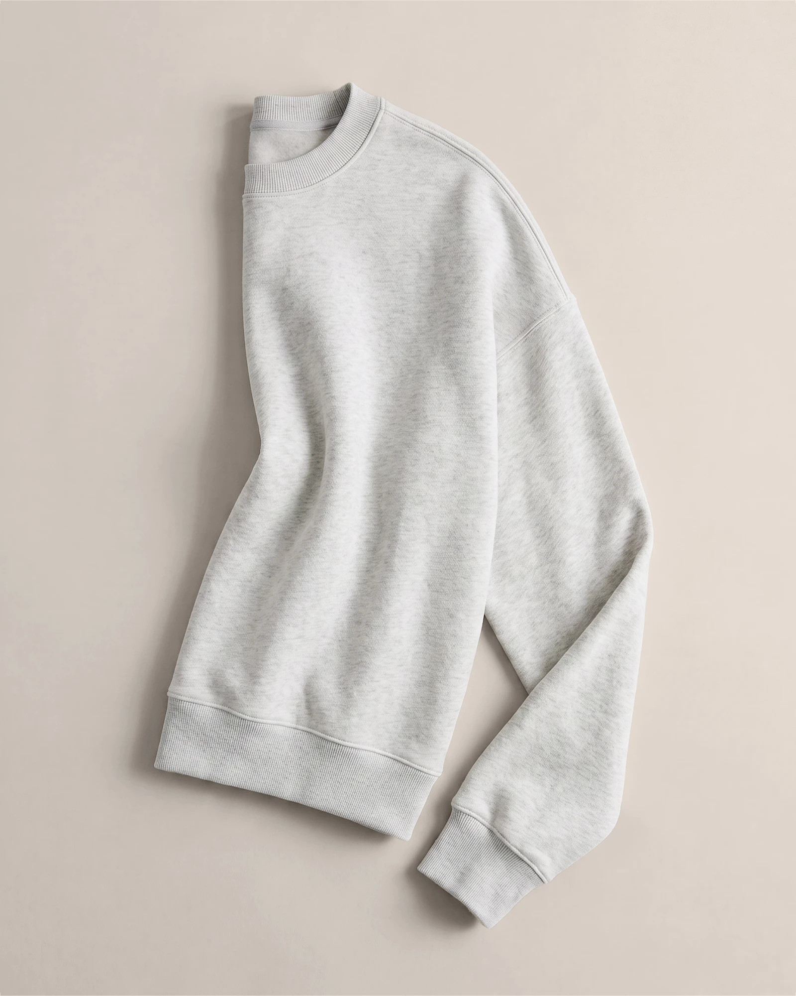 Quince | Women's Everyday Fleece Crew Neck Alpaca Sweater in Light Heather Grey, Size Large, Organic Cotton | Quince