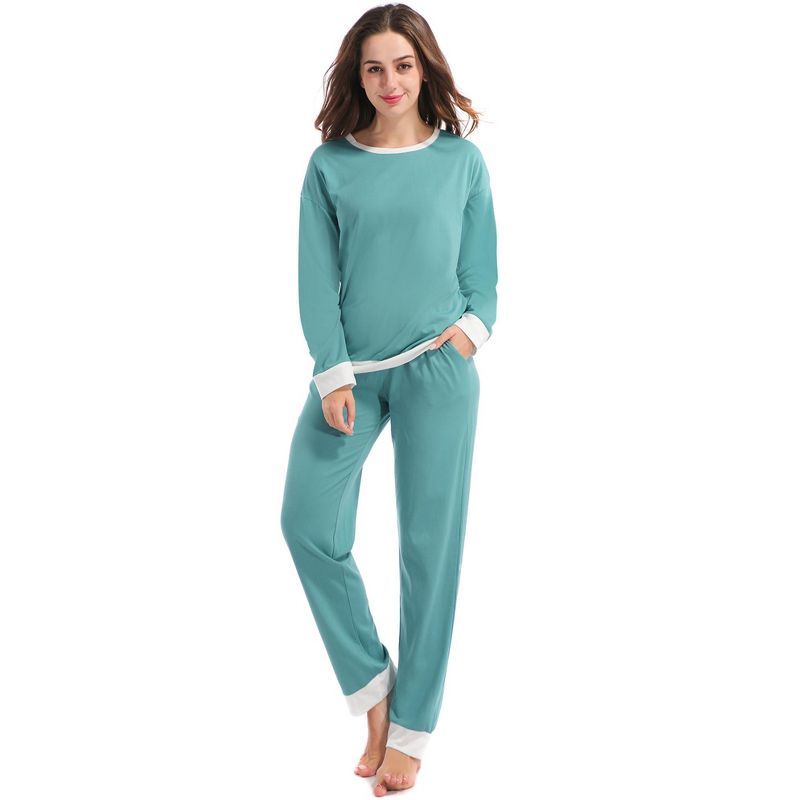 cheibear Womens Lounge Sets Long Sleeves Round Neck Soft with Pants Sleepwear Pajamas | Target