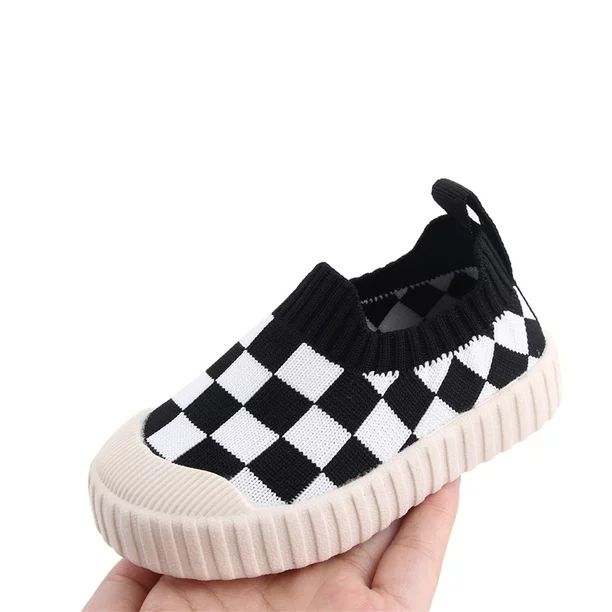 Pudcoco Baby Girls Boys Flat Shoes Knitted Soft Sole Non-slip checkerboard Indoor Outdoor Toddler... | Walmart (US)