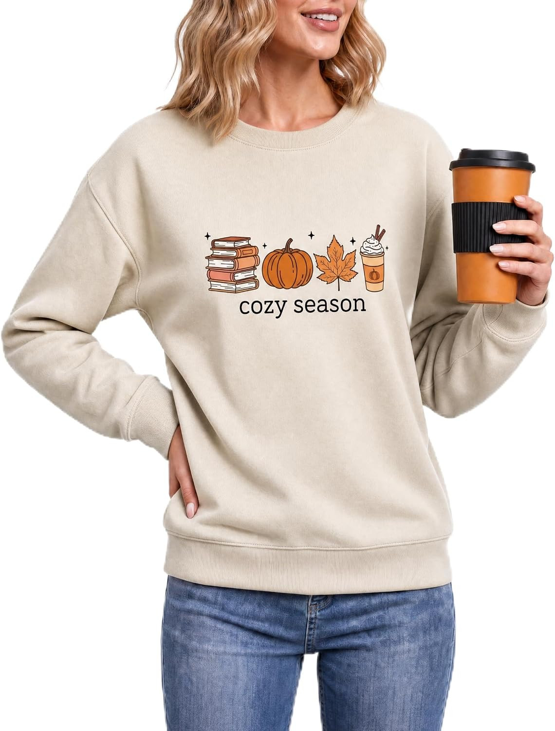 Women's Drop Shoulder Crewneck Sweatshirt Spooky Season Pullover | Amazon (US)