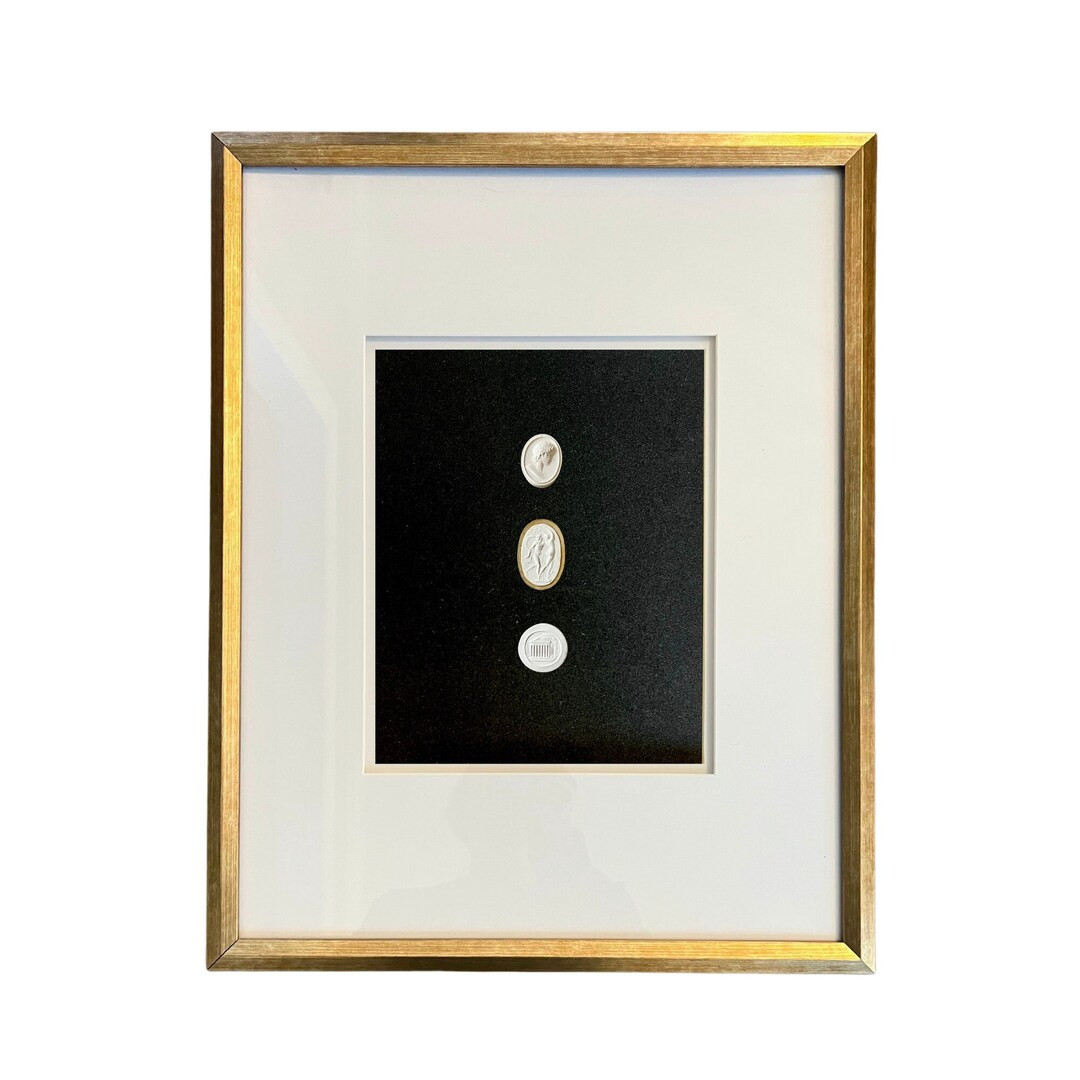 Gold Framed Intaglios On Black Velvet, CLEARANCE Sale, Sold As Is | Etsy (US)