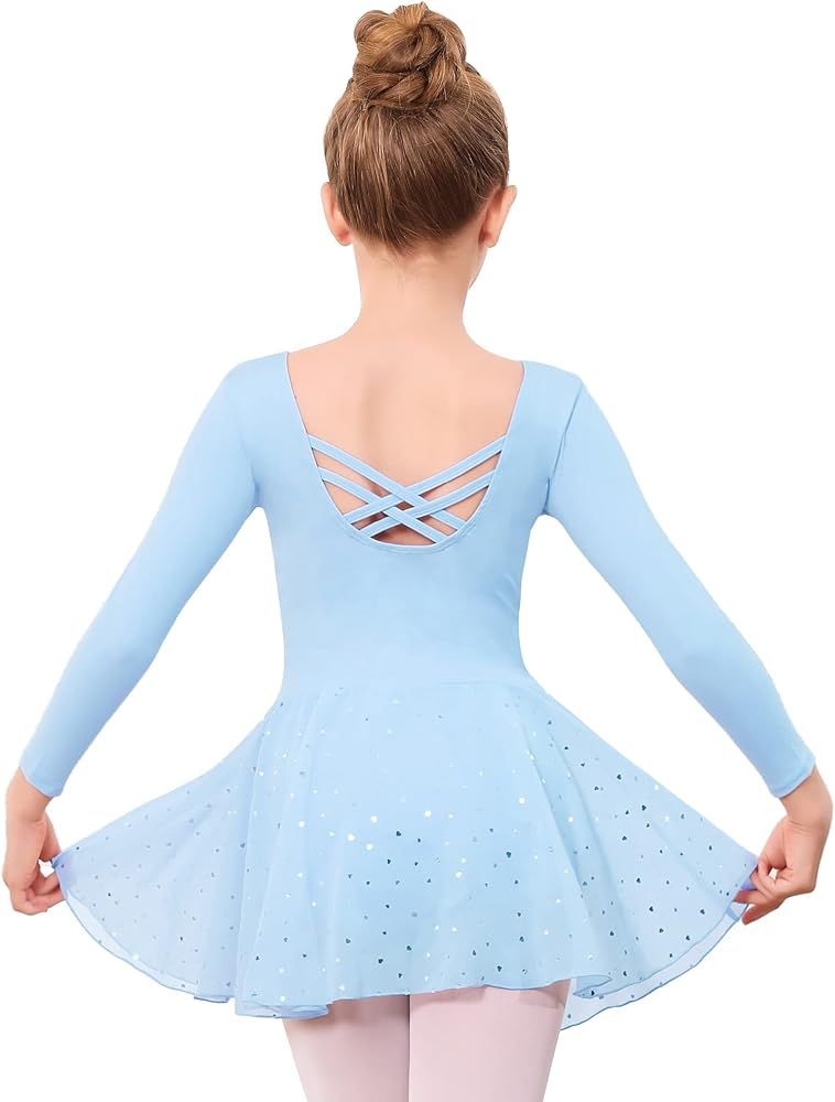 Stelle Girls Long Sleeve Ballet Leotards Shiny Skirted for Dance (Toddler/Little Kid/Big Kid) | Amazon (US)