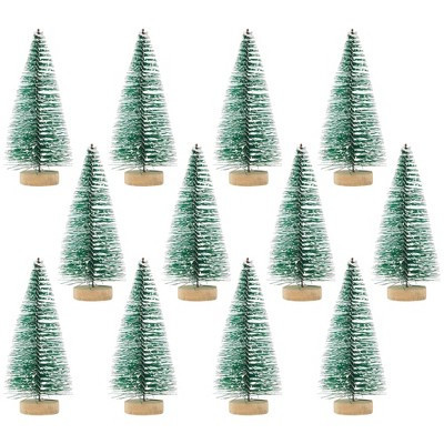 Juvale 12 Pack 4.25" Mini Christmas Trees for Table Top Decorations, Holiday Decor, 4.25 x 2 Inches | Target
