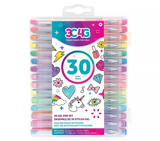 30 Piece Gel Pen and Sticker Set - QVC.com | QVC