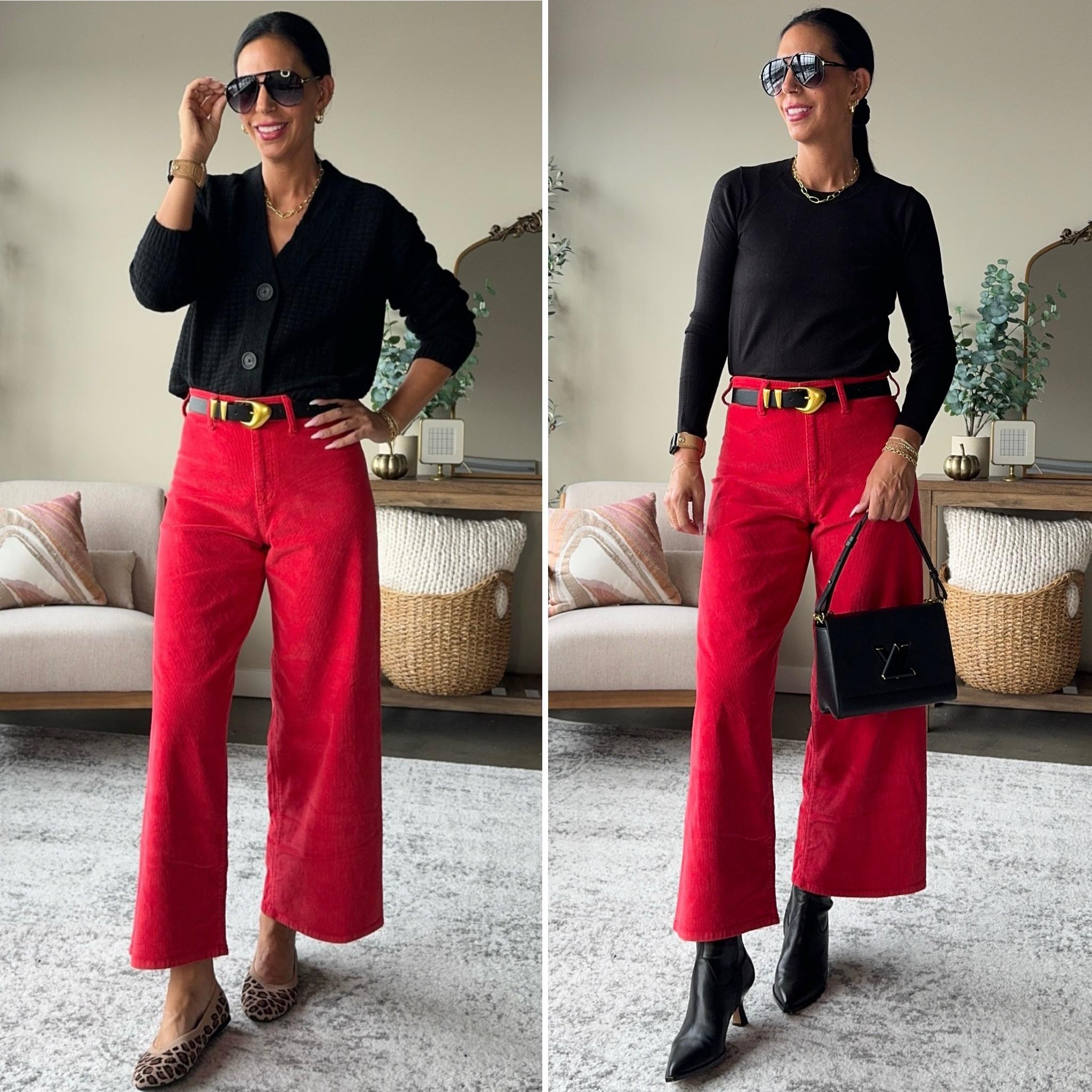 My absolute favorite wide leg ankle red cords from Target. Super soft. Size up one size. Wearing a 4 
Tops are a small #LTKFallSale#LTKxTarget

#LTKFindsUnder50 #LTKVideo #LTKU
