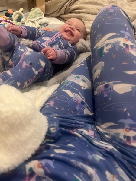 I’m obsessed with these pjs. For ME. Softest material I’ve seriously ever slept in and flattering on. Keeps shape to you and is tight and loose in all the right spots! Plus baby matches  #matchingbabypjs #winterpajamas #littlesleepies 

#LTKSeasonal #LTKbaby #LTKkids