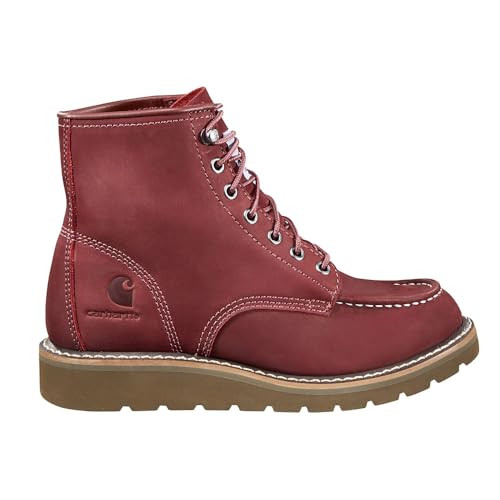 Carhartt Women's Moc 6" Wedge Work Boot Soft Toe Burgundy 9 M | Amazon (US)