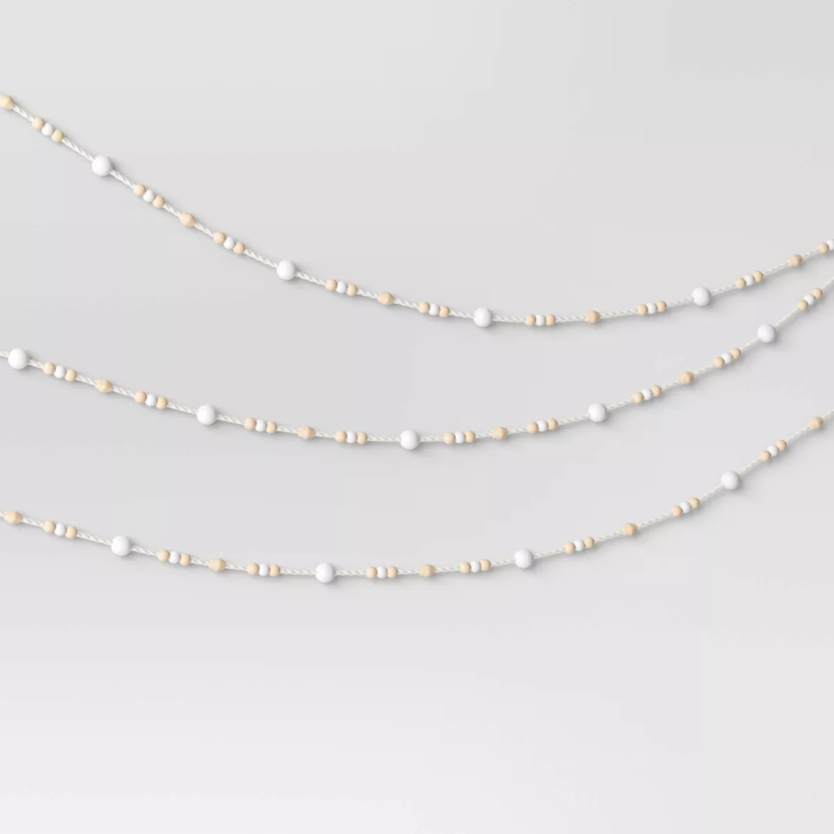3pk 6' Wood Bead Christmas Tree Garland White/Natural - Wondershop™ | Target