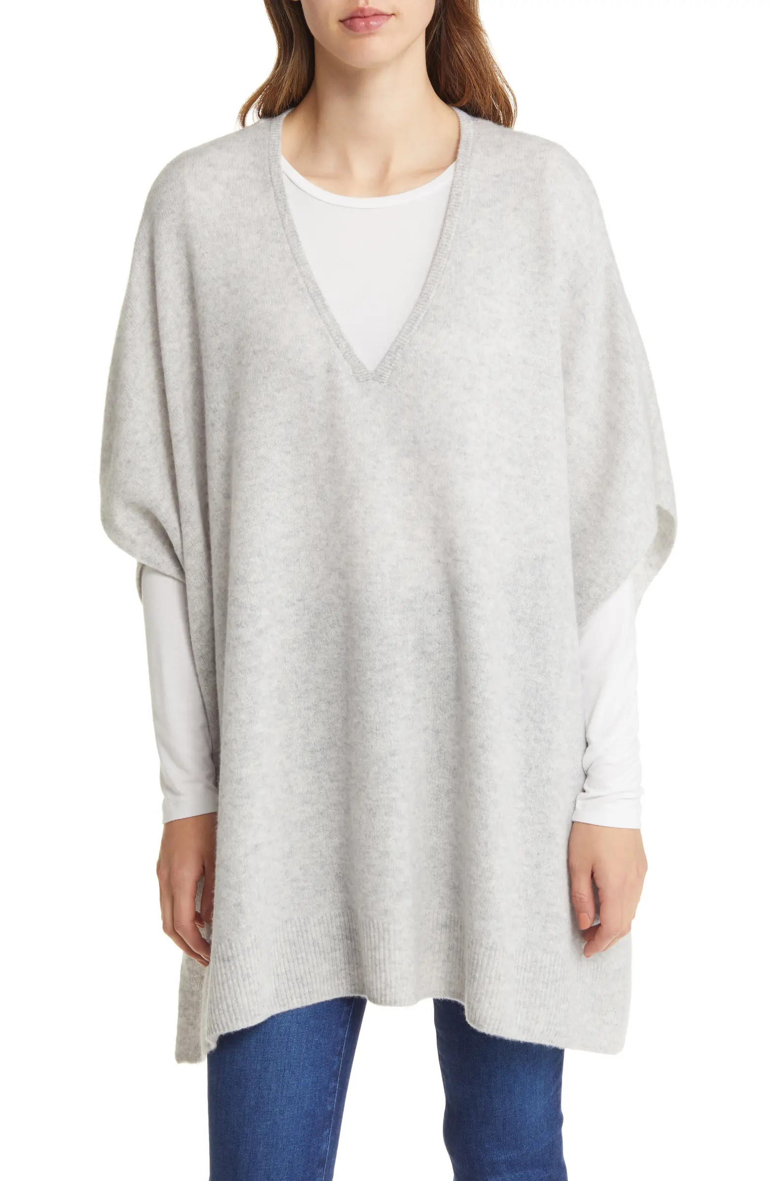 V-Neck Wool & Cashmere Poncho | Nordstrom