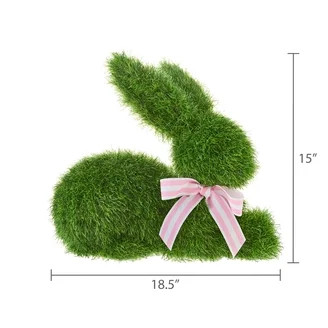 Faux Grass Lying Bunny Tabletop Decoration, Green, 17", Easter by Way To Celebrate | Walmart (US)