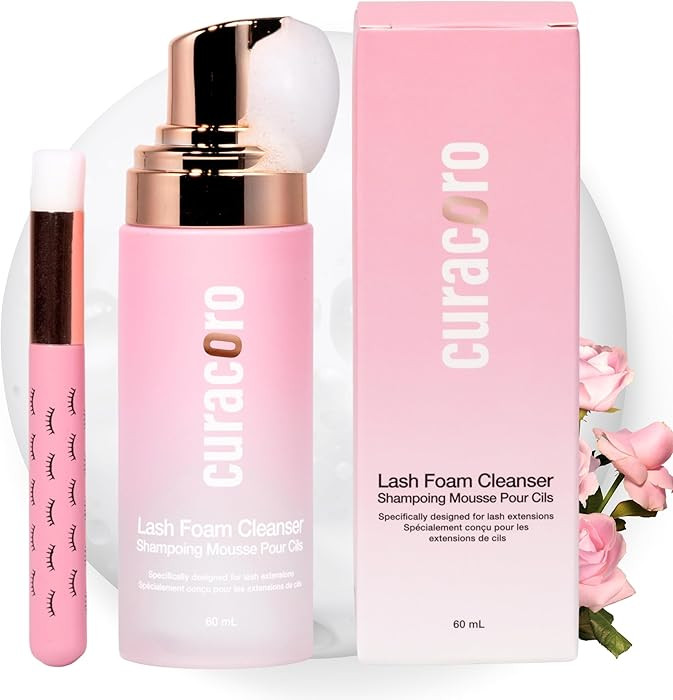 CURACORO 60ML Eyelash Extension Cleanser (Rose Scented) - Lash Shampoo for Lash Extensions, Eyela... | Amazon (US)