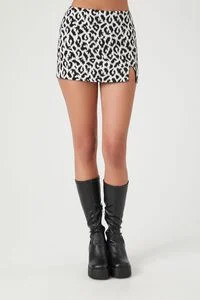 Leopard Print Slit Mini Skirt | Forever 21 (US)