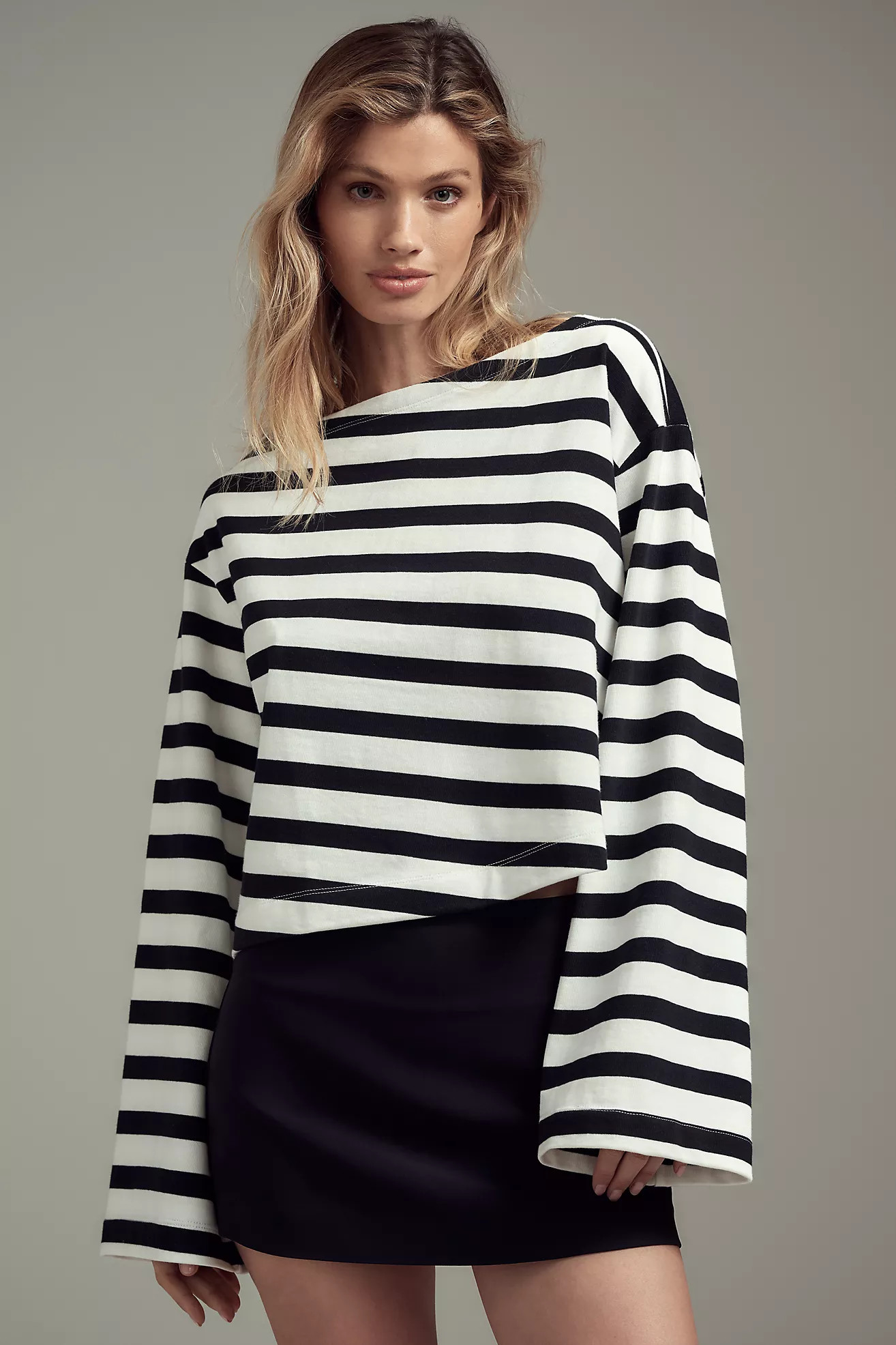 Maeve Boatneck Bell-Sleeve Knit Top | Anthropologie (US)