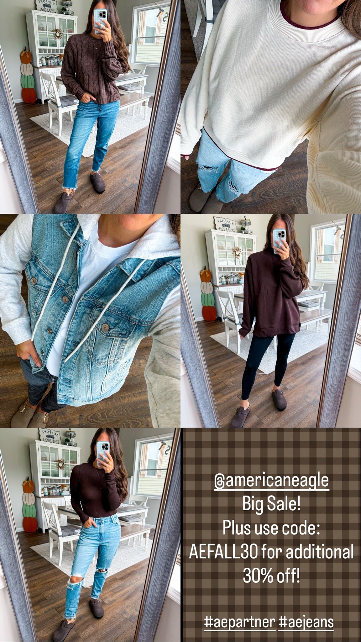 @ae is having a huge sale and you can use code AEFALL30 for an additional 30% off your purchase! 
Wearing XS in all tops and jacket. Denim tts short option. Shoes tts #aepartner #aejeans

#LTKootd #LTKgrwm #LTKmomlife