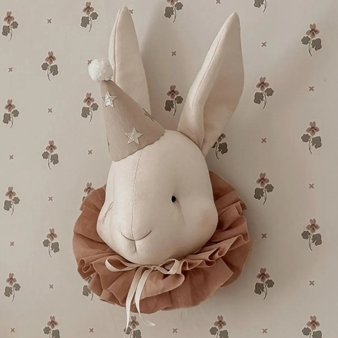 Circus linen rabbit wall hanging,soft animal art,nursery decor,boho kids room,handmade gift,baby ... | Etsy (US)