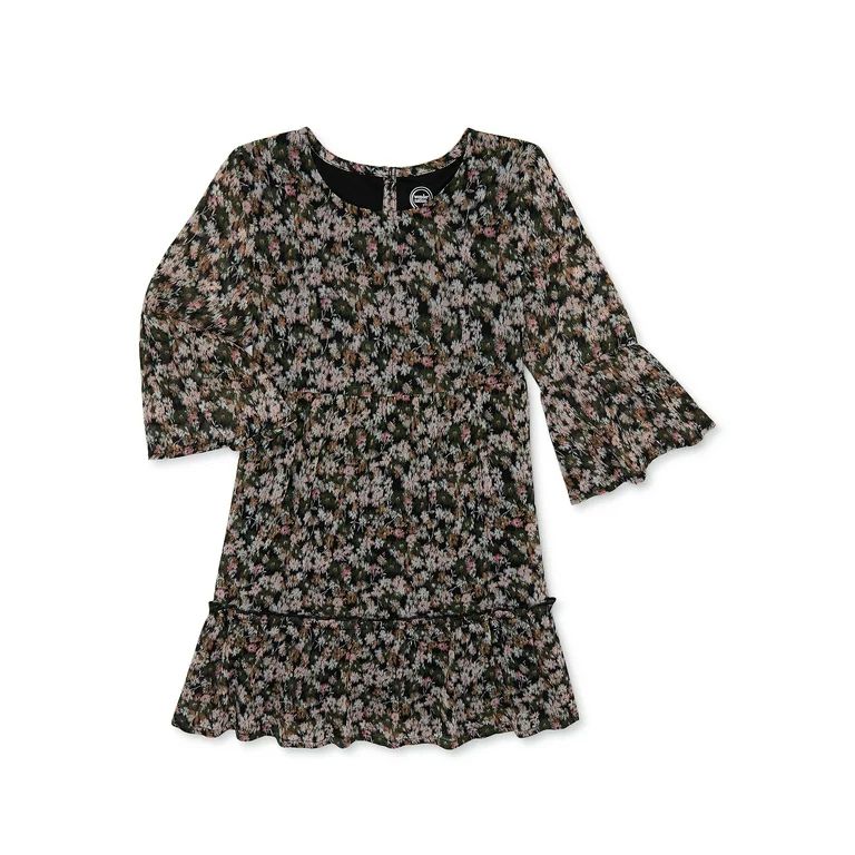 Wonder Nation Girls Floral Chiffon Mini Dress, Sizes 4-18 & Plus | Walmart (US)
