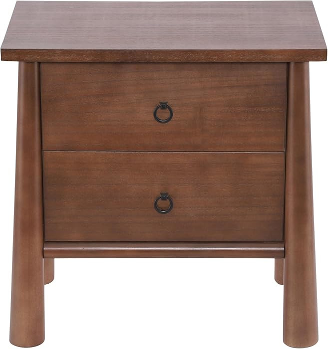 Christopher Knight Home Logan Mid Century Modern Nightstand with Drawers, Wooden Small Night Stan... | Amazon (US)
