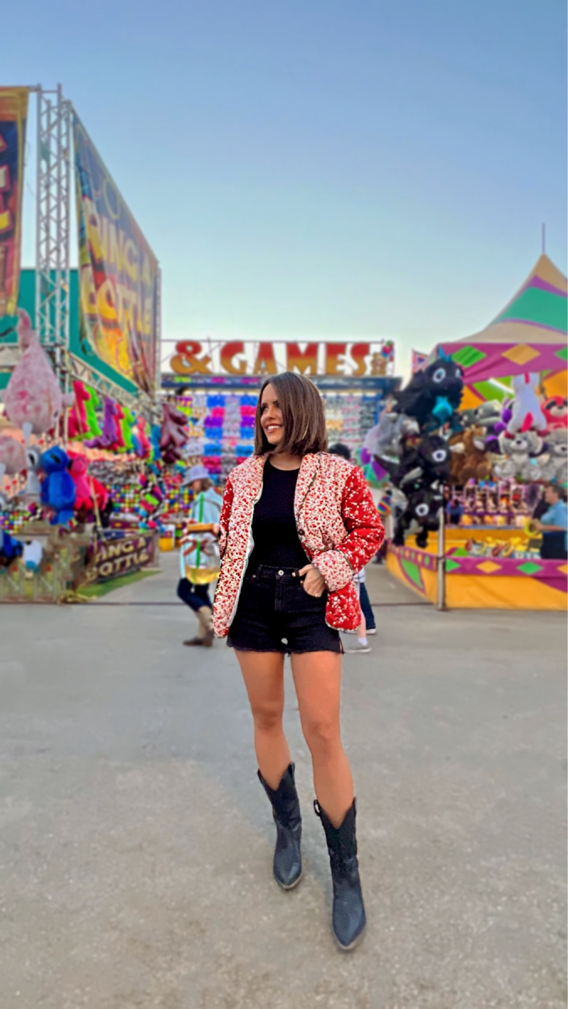 Fair outfit 
Bodysuits true to size in a small
Jacket true to size in a small
Shorts true to size 
Boots true to size 

#amazonfinds #amazonfashion 

#LTKSeasonal #LTKsalealert #LTKfindsunder50