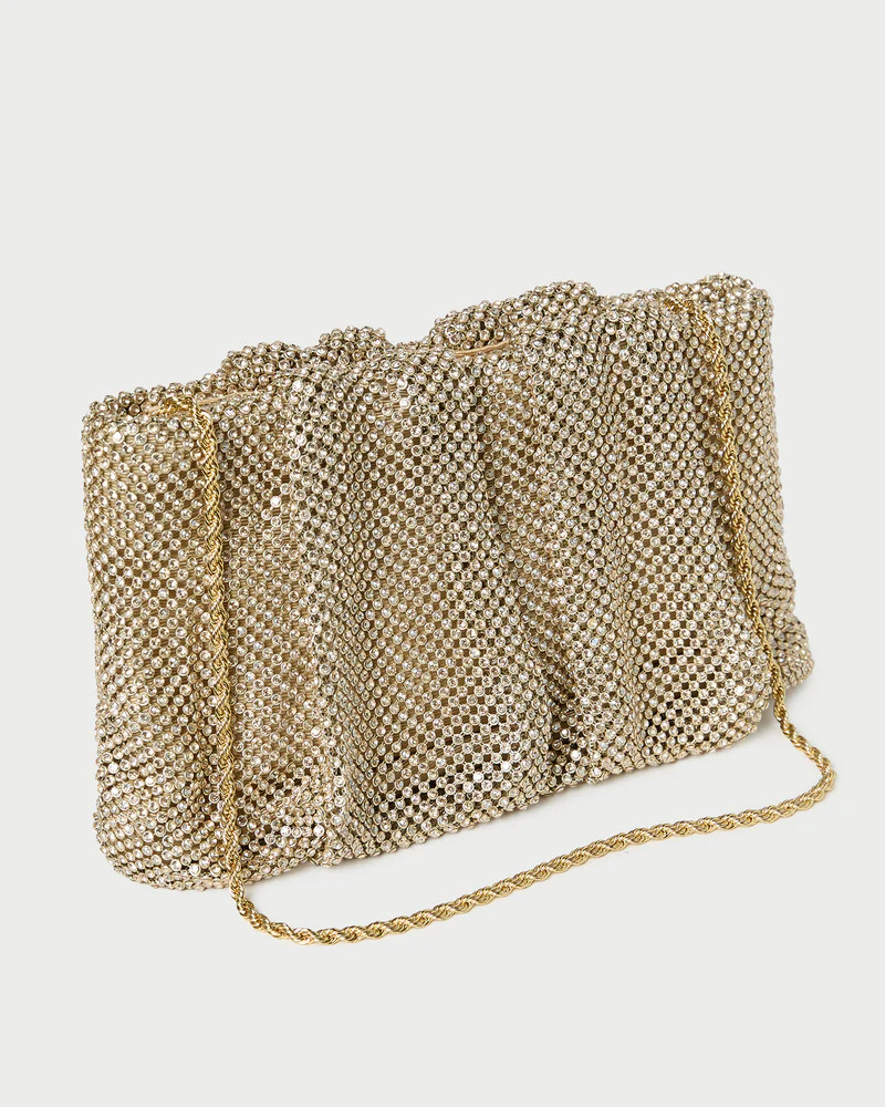 Serena Gold Diamant\u00e9 Gathered Clutch | Loeffler Randall