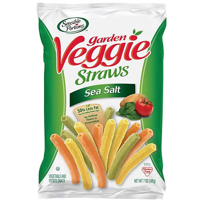 Sensible Portions Garden Veggie Sea Salt Straws, 7 oz | Amazon (US)