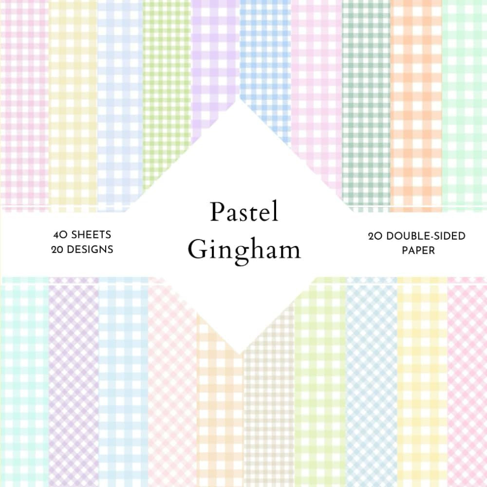 Pastel Gingham Scrapbook Paper: | 8,5 x 8,5 size | 40 patterned double sided sheets (20 designs) ... | Amazon (US)
