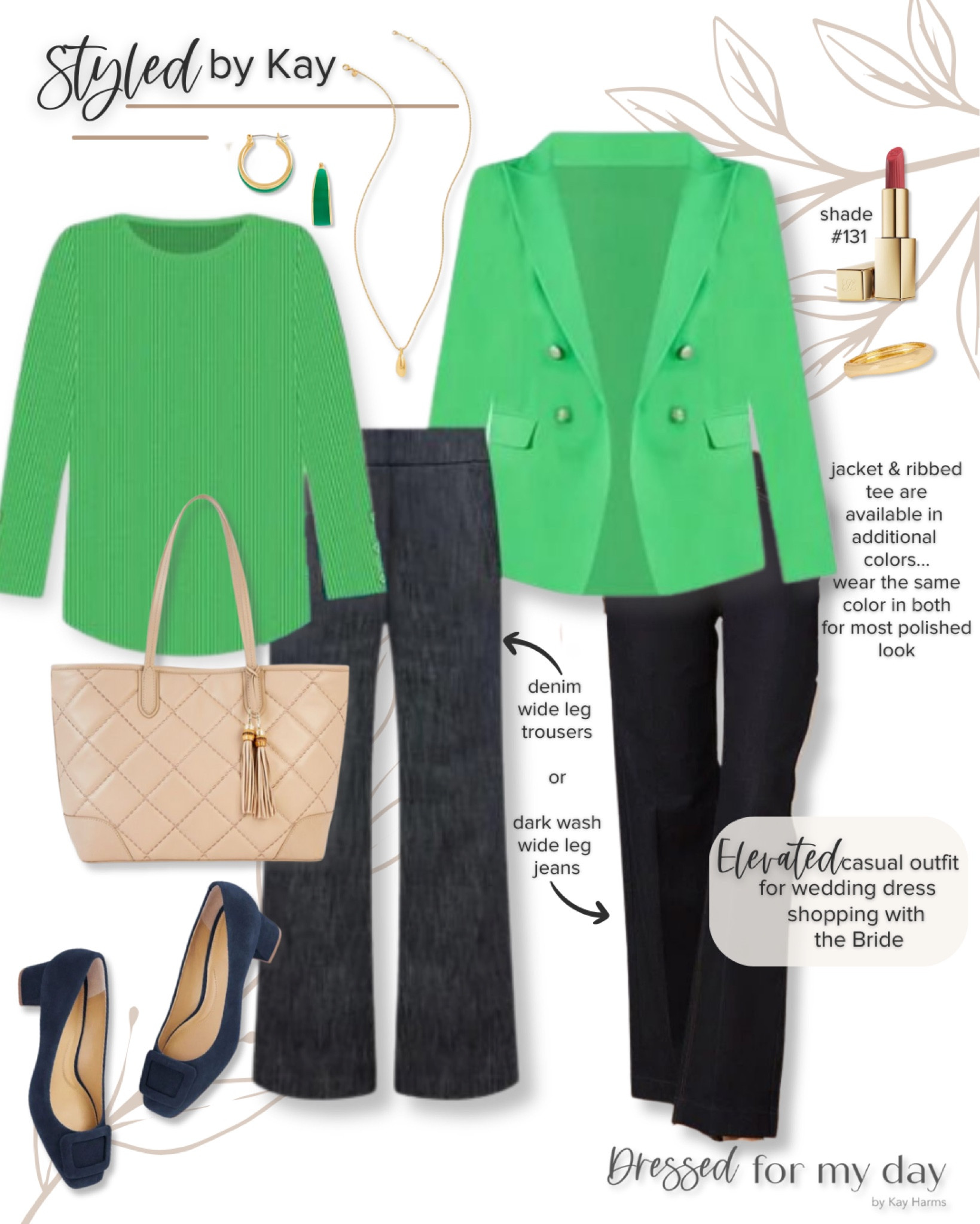 For Bridal shopping appointments with your daughter or soon to be DIL, wear either these dark wash jean or the denim trousers either a ribbed tee and smart blazer in the same color. Finish the outfit with navy heels or flats  

#LTKwedding #LTKover40 #LTKmidsize