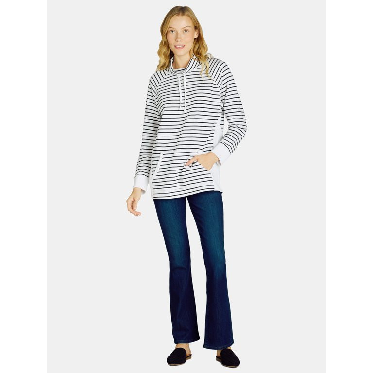 Time and Tru Women's Cowl Neck Tunic Sweatshirt, Sizes S-XXXL | Walmart (US)